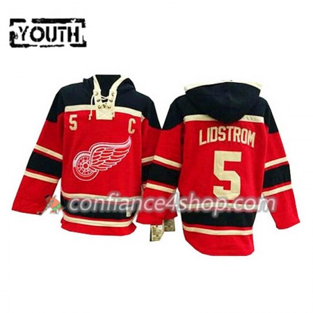 Adidas Maillot de Hockey Detroit Red Wings Nicklas Lidstrom 5 Rouge Sawyer Chandails à capuchon - Enfant